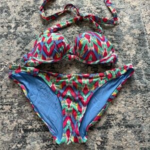 Aerie Multicolor Chevron Bikini Set